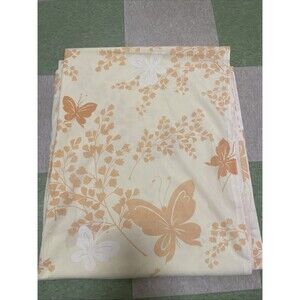 Vintage Peach Orange on Cream Springmaid MARIPOSA Butterfly Double Flat Sheet